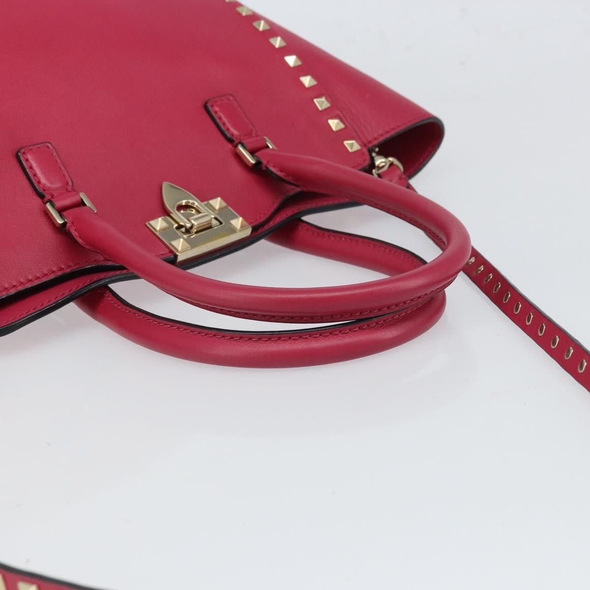 Valentino Garavani Rockstud Tote Rigid Leather, Pink, Leather, Tote Bag