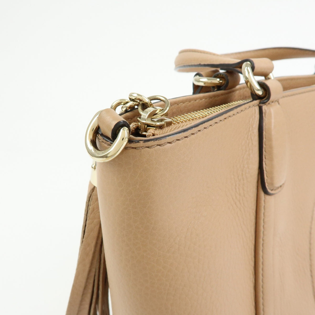 Gucci Soho Working Leather, Beige, Leather, Tote Bag