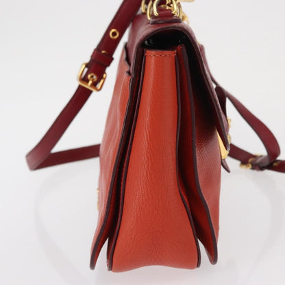 Miu Miu Madras Top Handle Leather, Red, Leather, Handbag