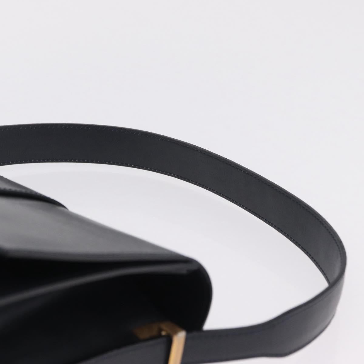 Celine Shoulder Leather, Navy, Leather, Shoulder Bag