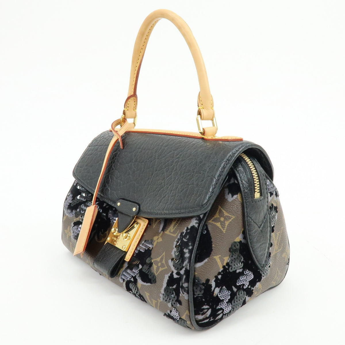 Louis Vuitton Carrousel Fleur De Jais Monogram Canvas, Multicolour, Canvas, Handbag