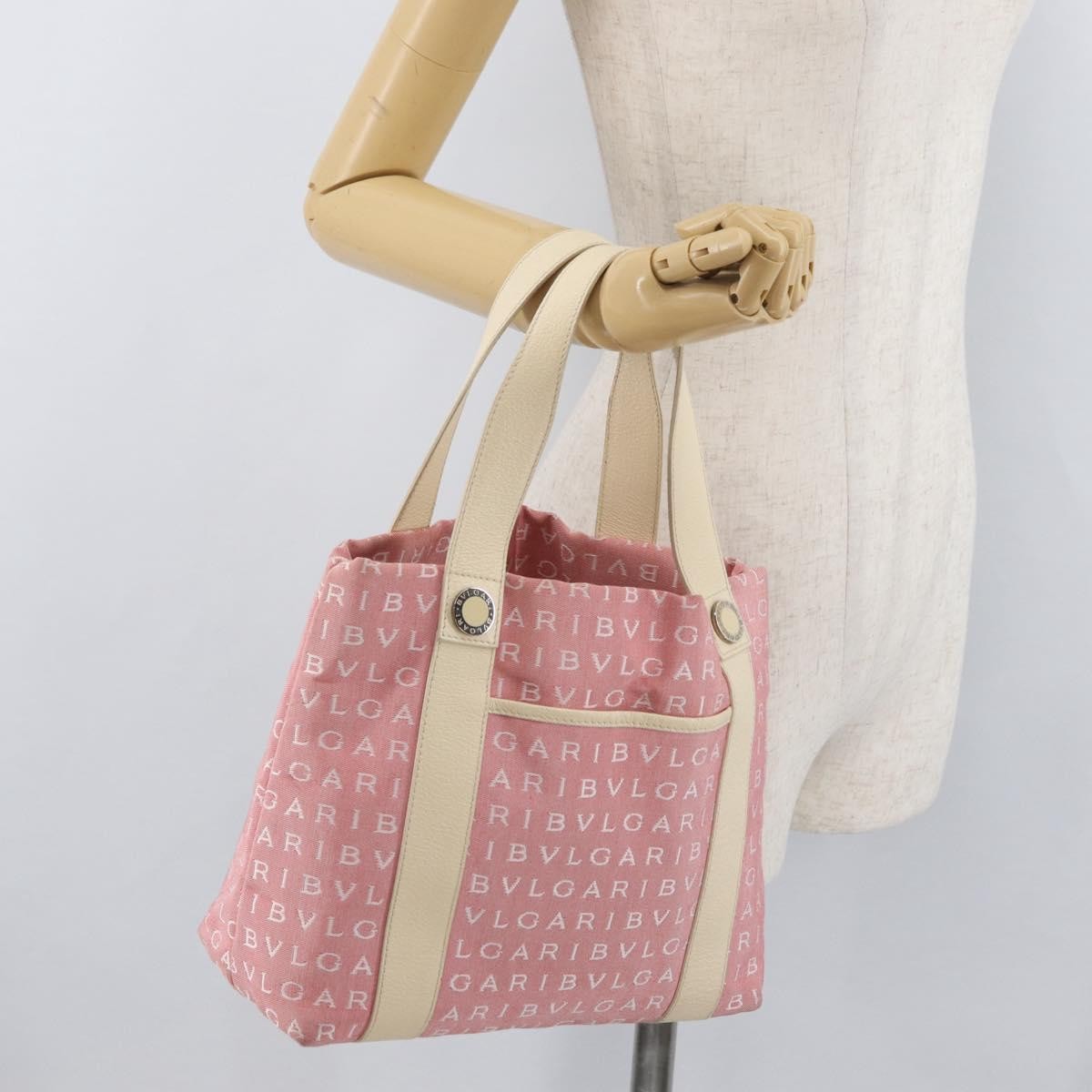 Bvlgari Logomania Canvas, Pink, Canvas, Shoulder Bag