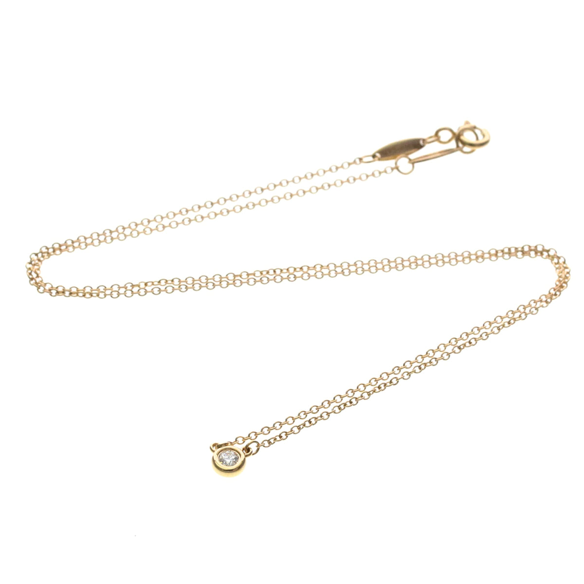 Tiffany & Co. Elsa Peretti Diamonds By The Yard Pendant 18K Rose Gold with Diamond, Gold, Pink Gold, Necklace