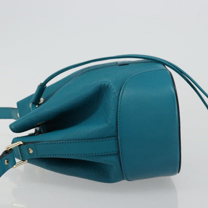 Gucci Bright Bucket Diamante Leather, Blue, Leather, Shoulder Bag