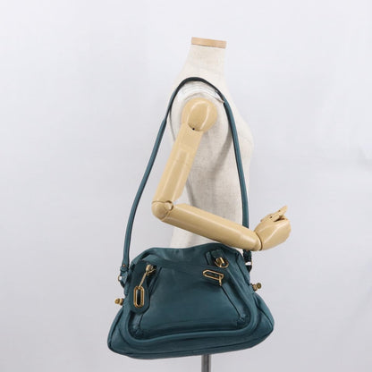 Chloe Paraty Top Handle Bag Leather, GREEN, LEATHER, Shoulder bag