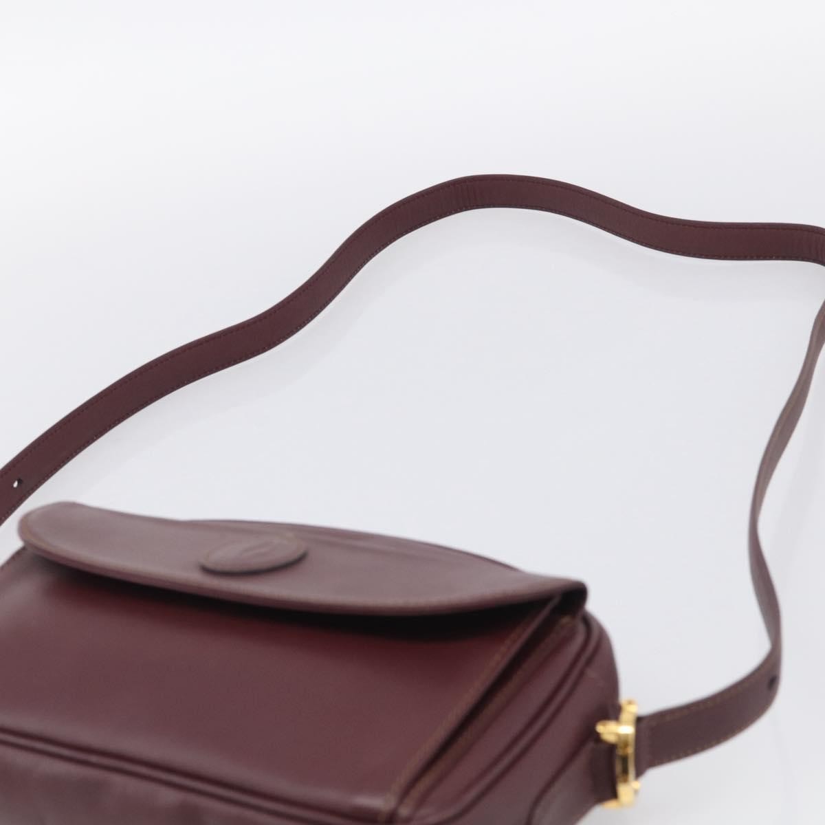 Cartier Must de Cartier Leather, Burgundy, Leather, Shoulder Bag