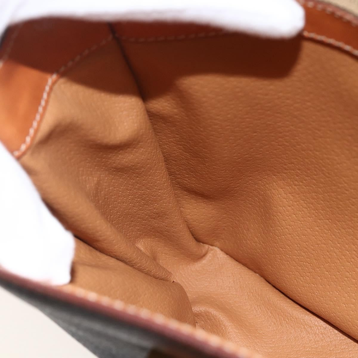 Celine Vintage Convertible Top Handle Macadam Coated Canvas, Brown, PVC, Handbag
