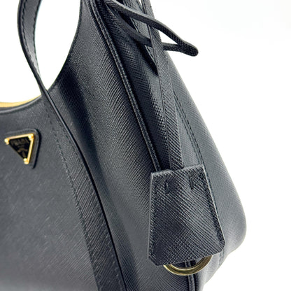 Prada Re-Edition 2005 Hobo Tessuto with Saffiano Leather, Black, Leather, Shoulder Bag
