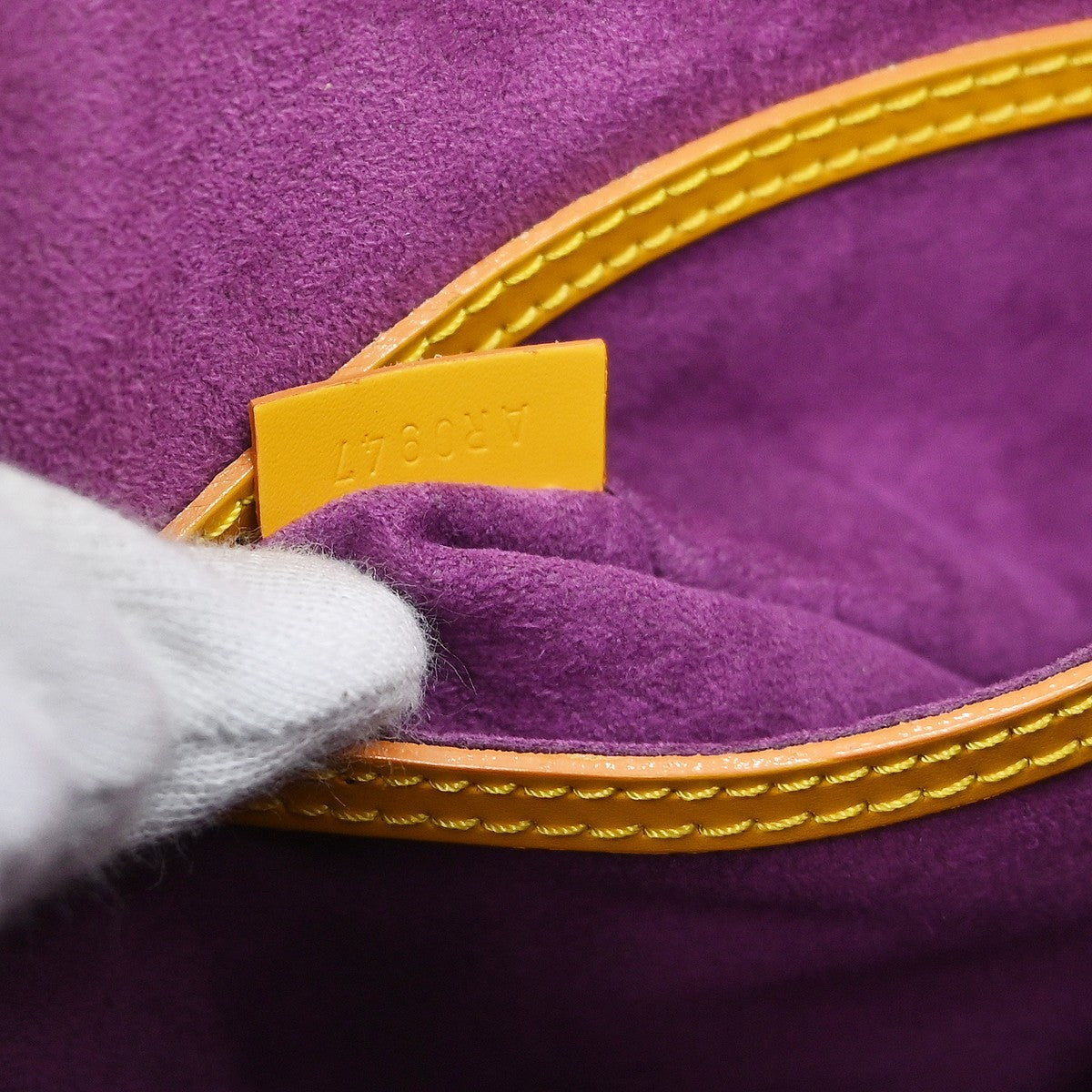 Louis Vuitton Alma Epi, Yellow, Leather, Handbag