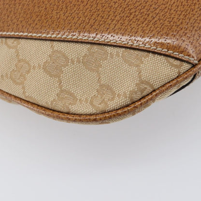 Gucci Vintage Zip Hobo GG Canvas with Leather, Beige, Canvas, Shoulder Bag