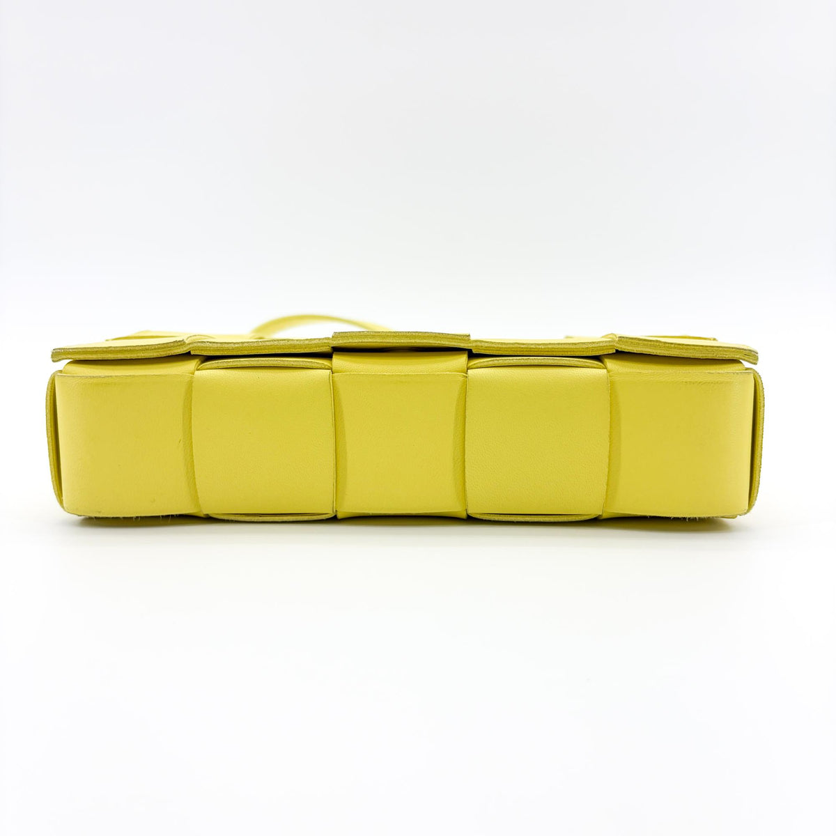 Bottega Veneta Cassette Maxi Intrecciato Leather, Yellow, Leather, Crossbody Bag