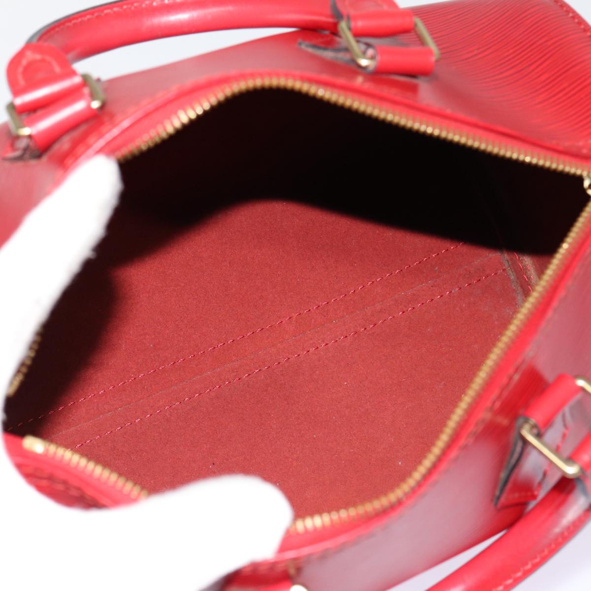 Louis Vuitton Speedy 25, Red, Leather, handbag