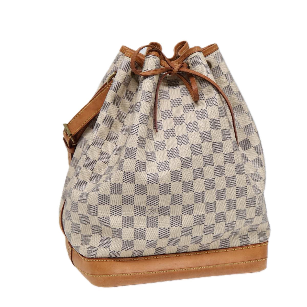 Louis Vuitton Noé, White, Canvas, shoulder