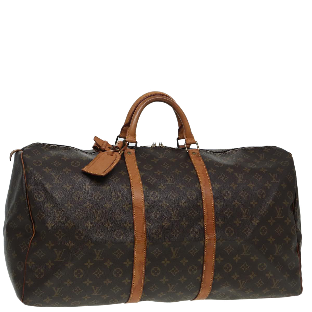 Louis Vuitton Keepall 60, Brown, Canvas, travel