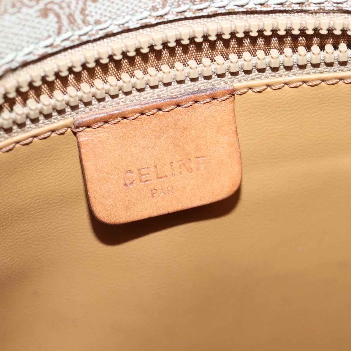 Céline Macadam, Beige, Canvas, shoulder