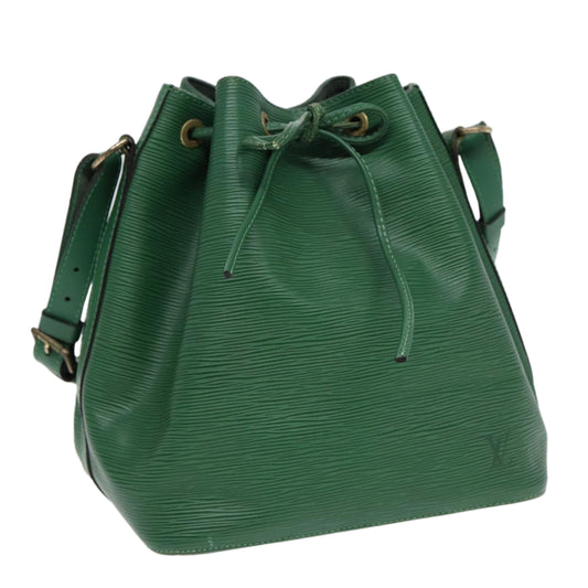 Louis Vuitton Noé PM, Green, Leather, shoulder