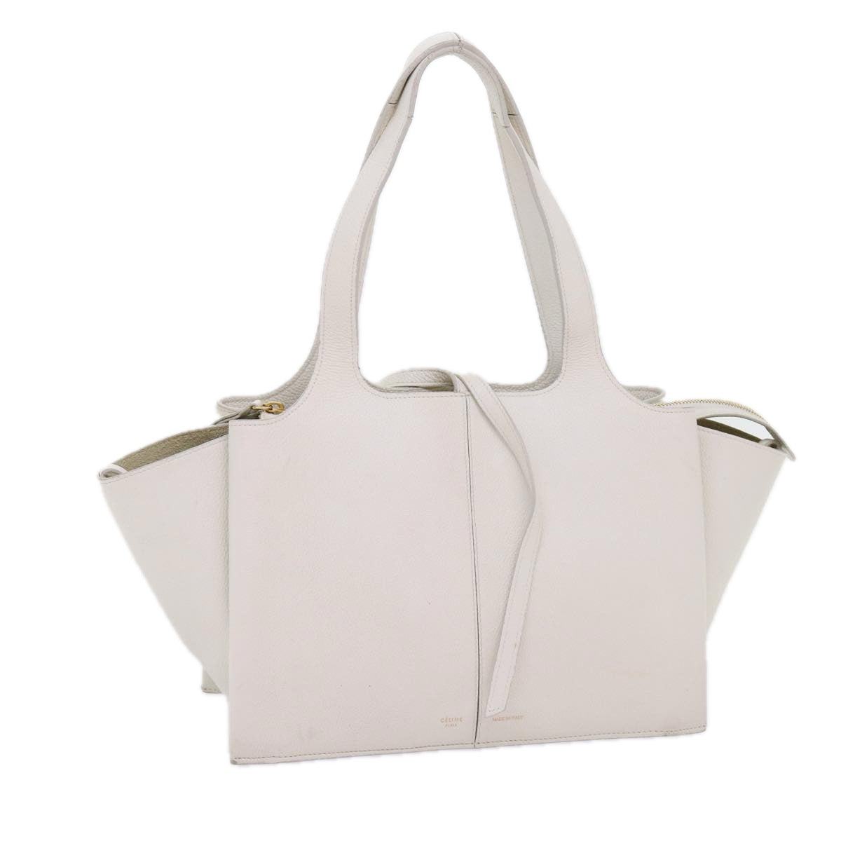 Céline, White, Leather, shoulder