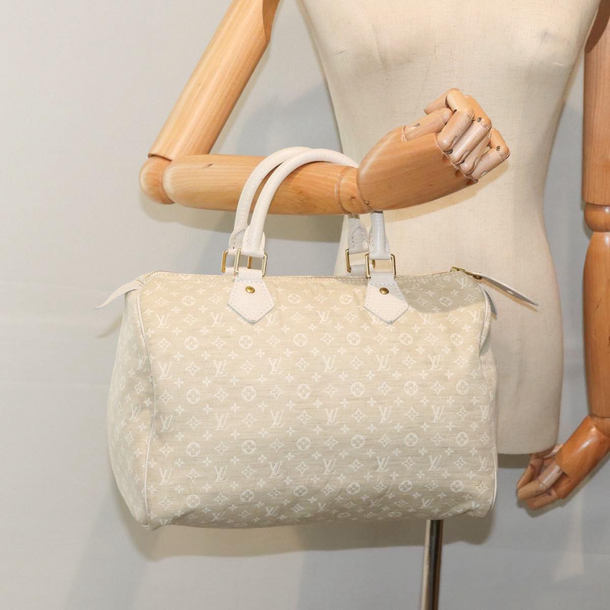 Louis Vuitton Speedy 30, Beige, Canvas, handbag