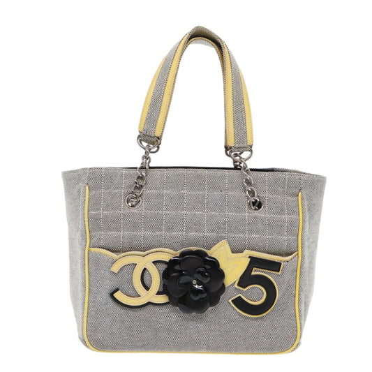 Chanel Cabas, Grey, Canvas, handbag