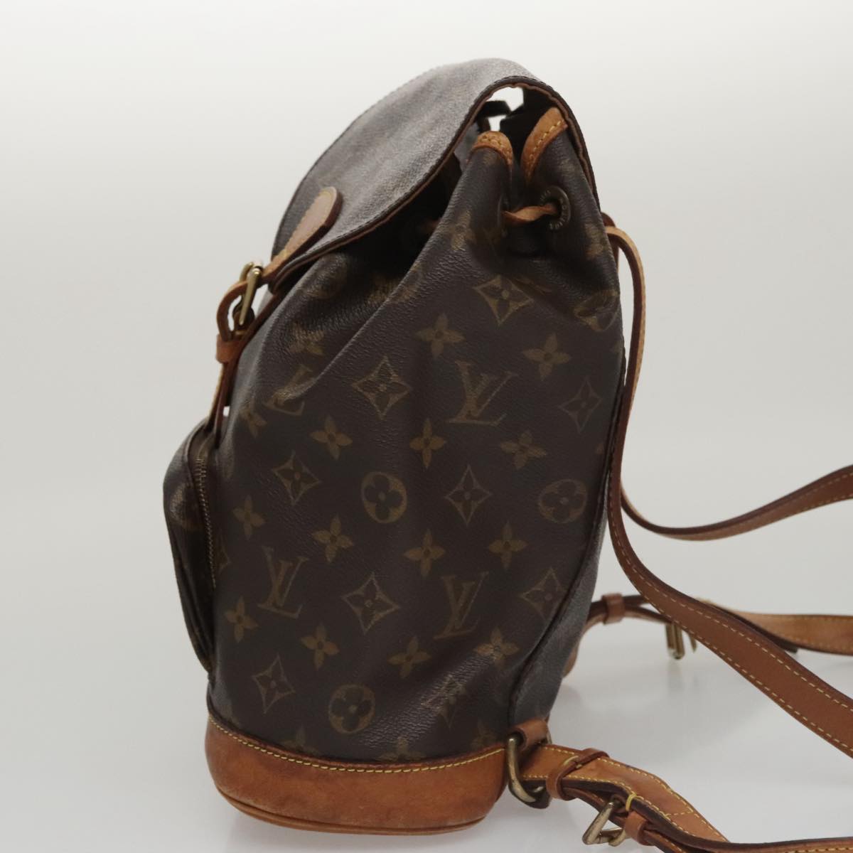 Louis Vuitton Montsouris MM, Brown, Canvas, backpack