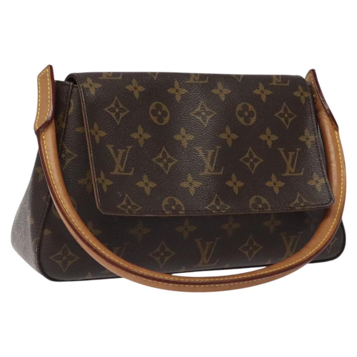Louis Vuitton Mini looping, Brown, Canvas, shoulder