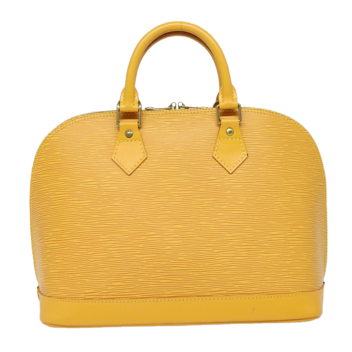 Louis Vuitton Alma, Yellow, Leather, handbag