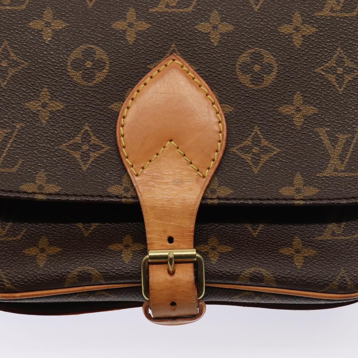 Louis Vuitton Cartouchière, Brown, Canvas, shoulder