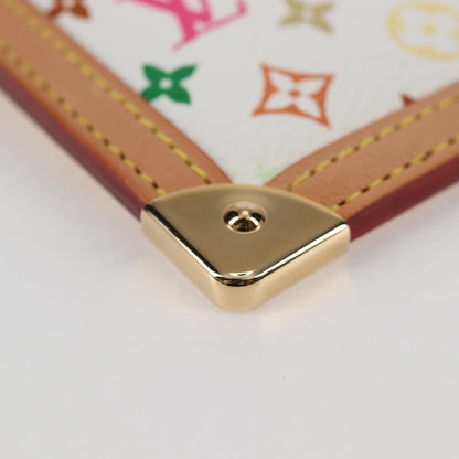 Louis Vuitton Pochette Clés, White, Canvas, wallet