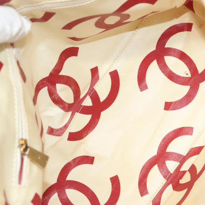 Chanel Logo CC, White, Canvas, shoulder
