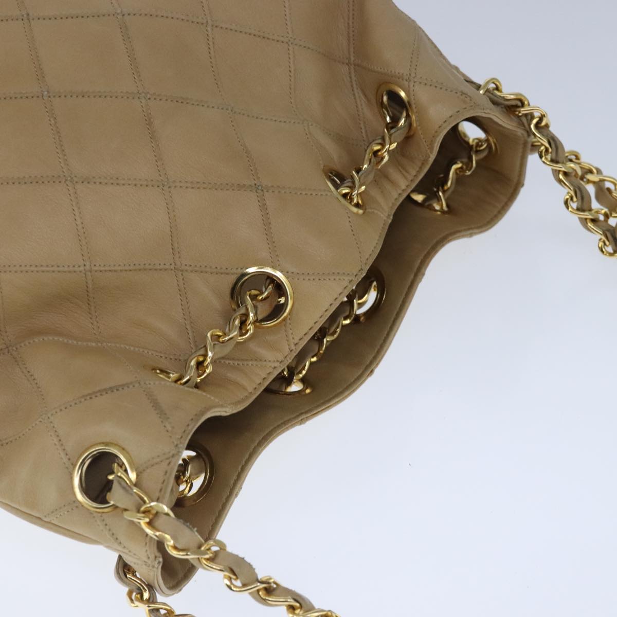 Chanel Cc, Beige, Calfskin, shoulder