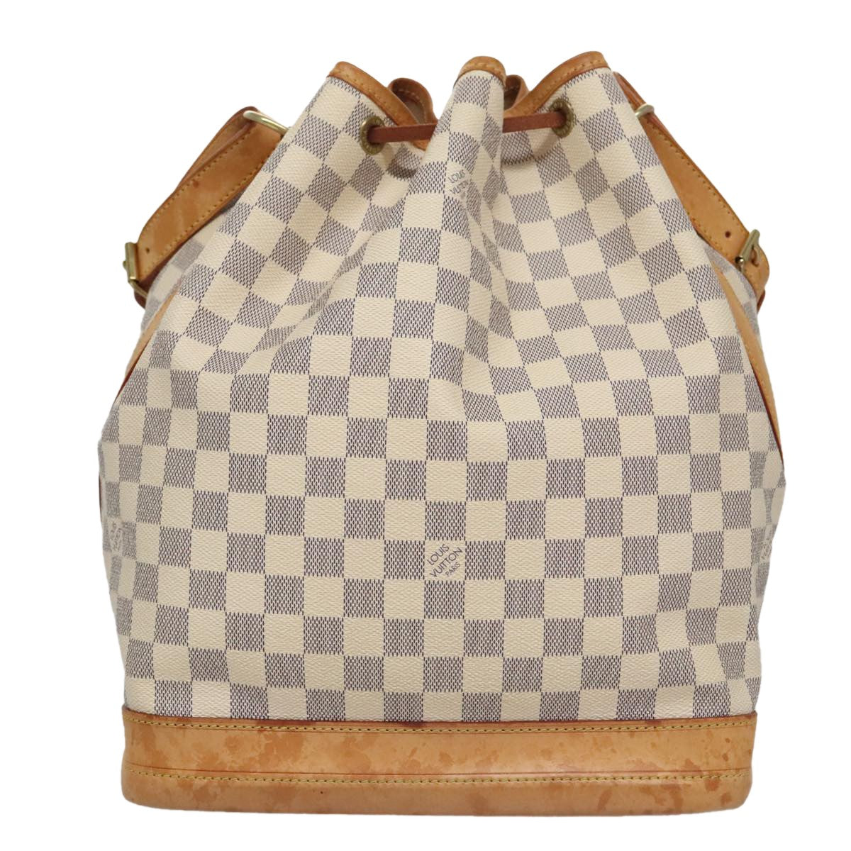 Louis Vuitton Noe, White, Canvas, shoulder