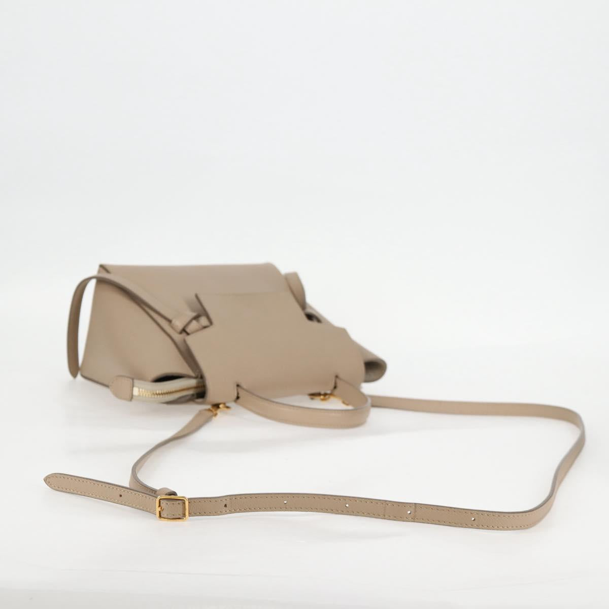Céline Belt, Beige, Leather, handbag