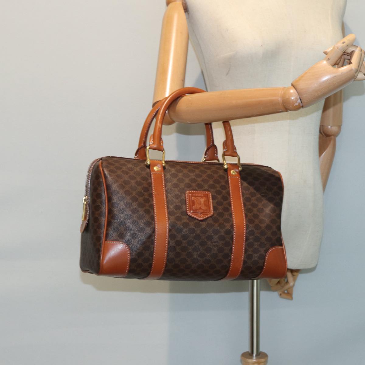 Céline Macadam, Brown, Canvas, handbag