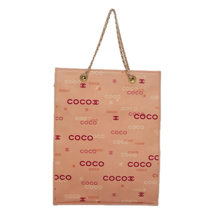 Chanel Coco Mark, Pink, Canvas, tote