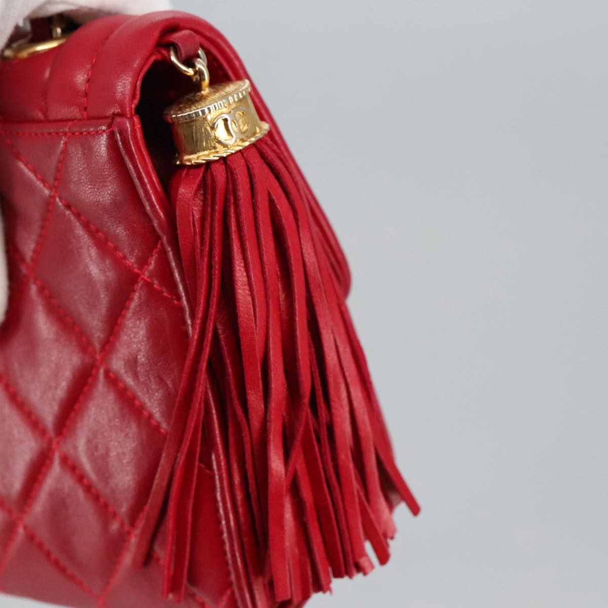 Chanel Cc, Red, Calfskin, shoulder