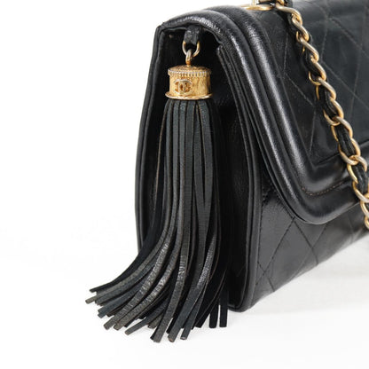 Chanel Tassel, Black, Leather, shoulder