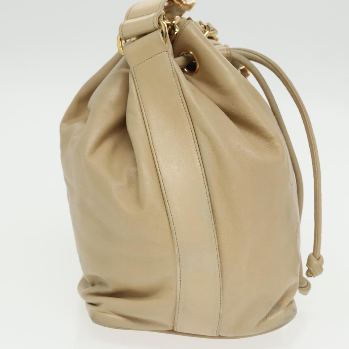 Chanel Cc, Beige, Calfskin, shoulder