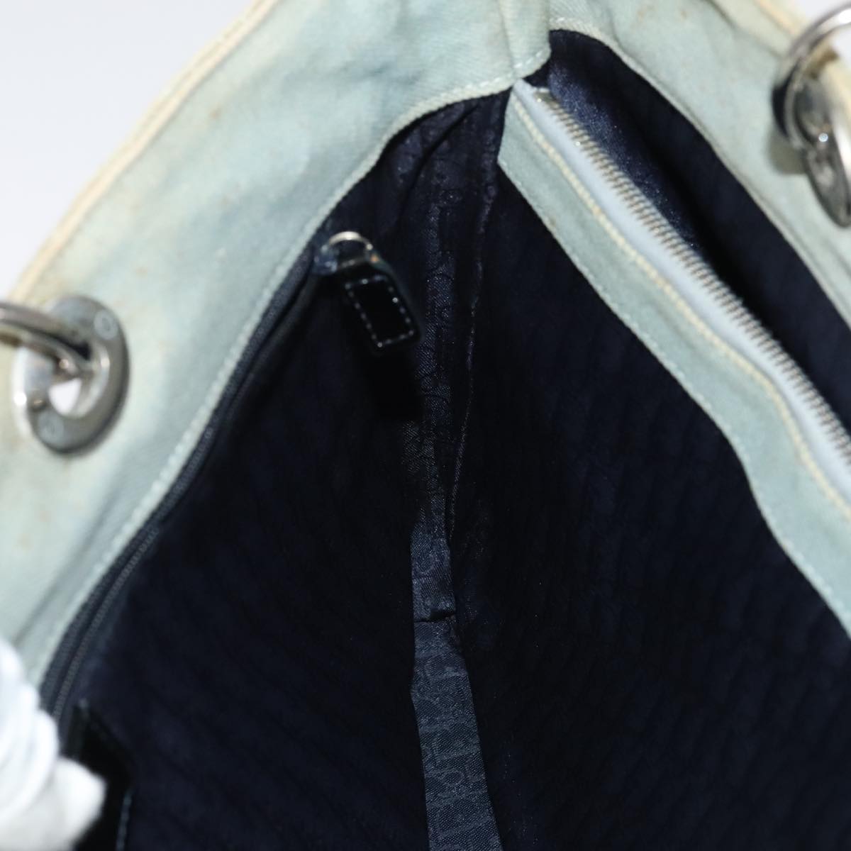 Dior Cannage Lady, Blue, Canvas, handbag
