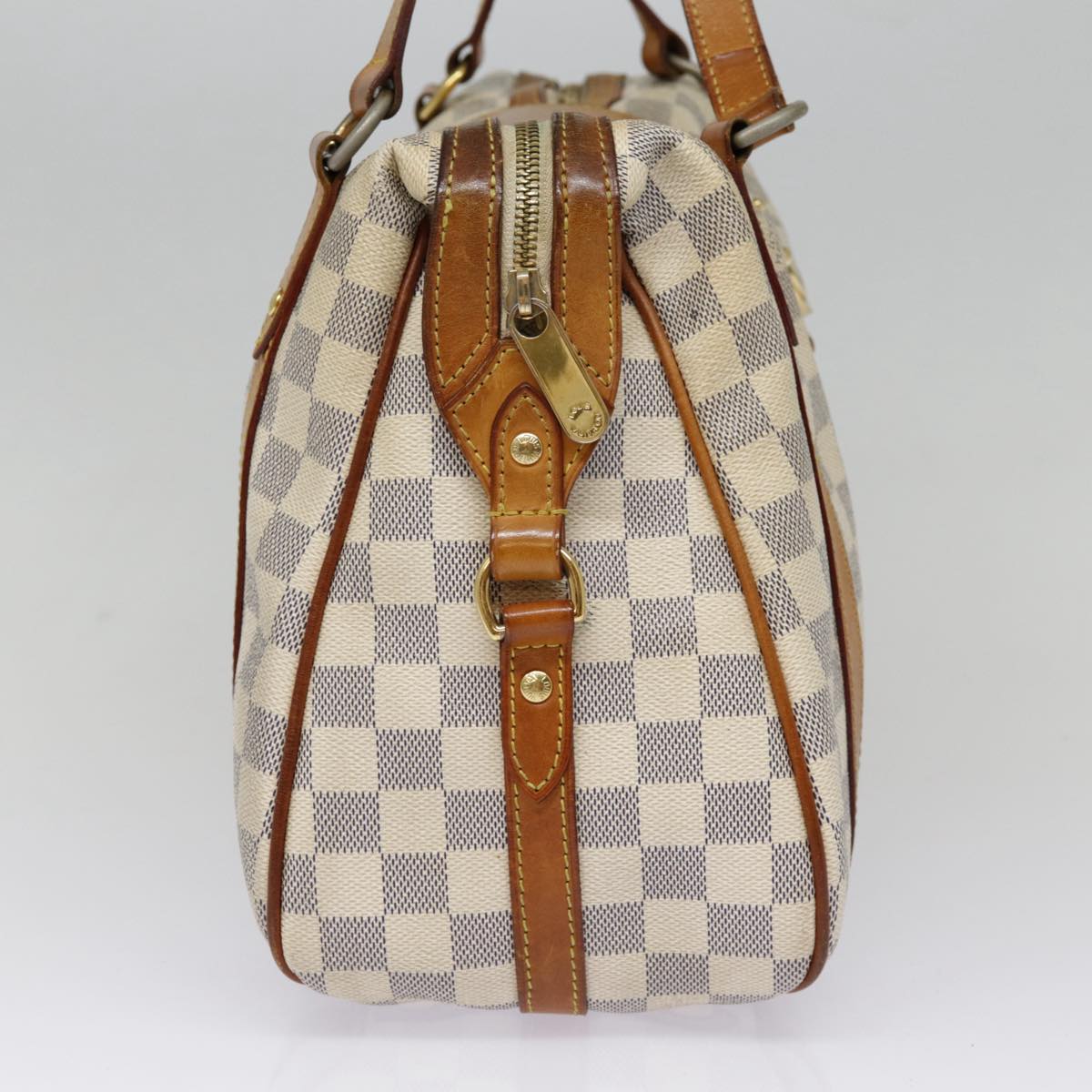 Louis Vuitton Stresa, White, Canvas, shoulder