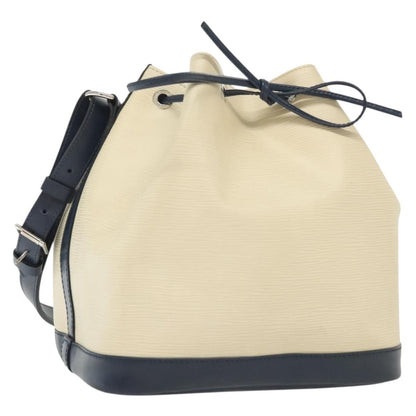 Louis Vuitton Petit Noé, White, Leather, shoulder