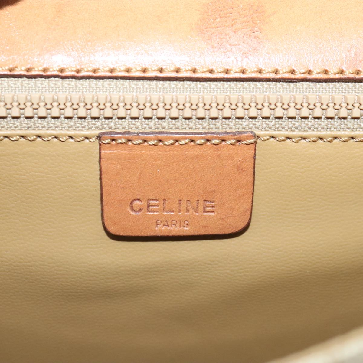 Céline, Beige, Canvas, shoulder