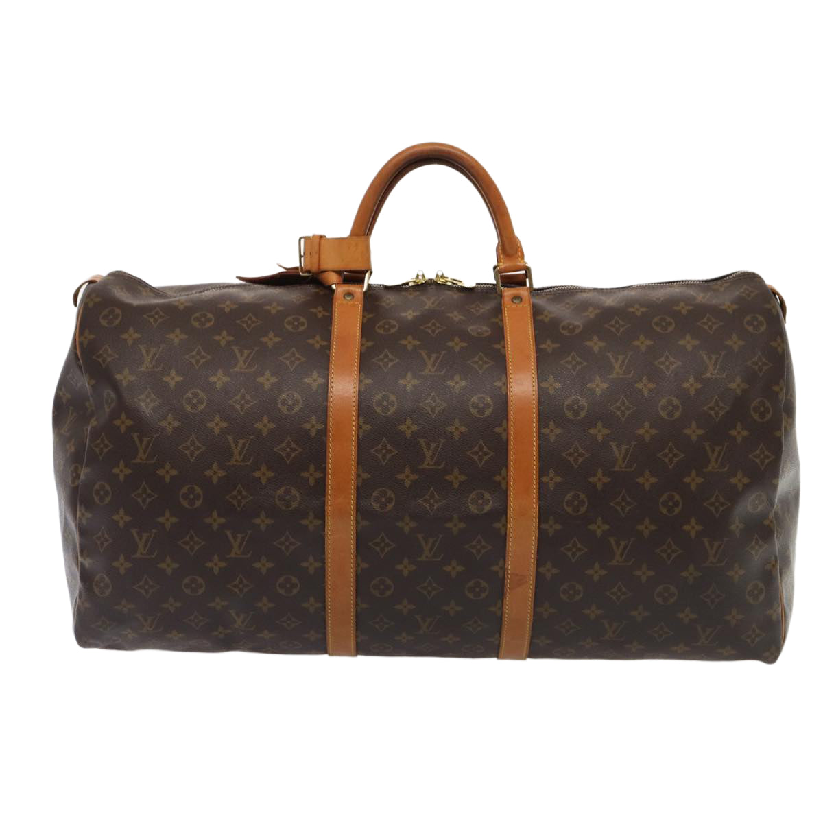 Louis Vuitton Keepall 60, Brown, Canvas, travel