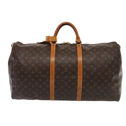Louis Vuitton Keepall 60, Brown, Canvas, travel