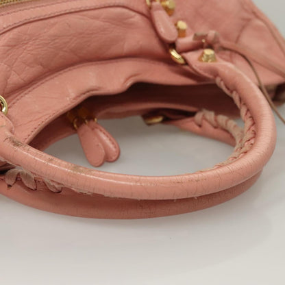 Balenciaga City, Pink, Leather, handbag