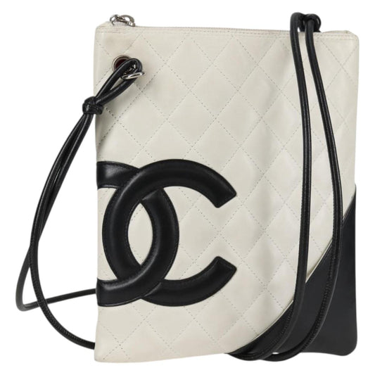 Chanel Cambon, White, Leather, shoulder