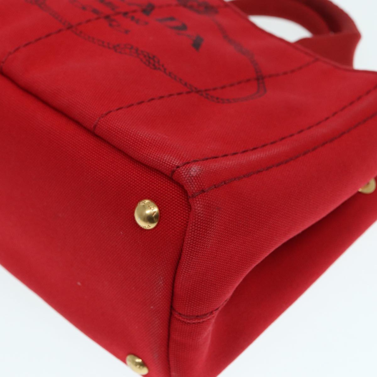 Prada Canapa, Red, Canvas, handbag