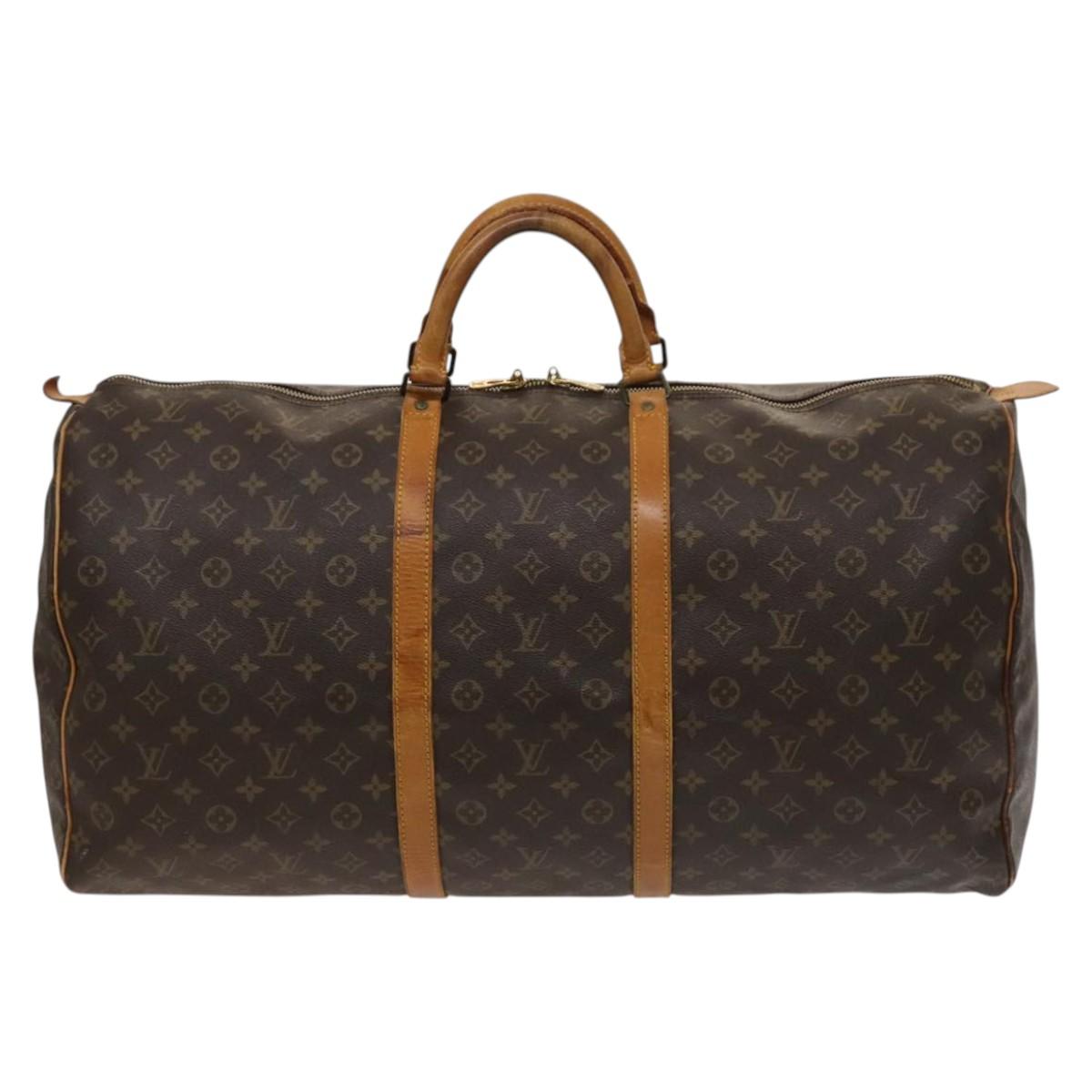 Louis Vuitton Keepall 60, Brown, Canvas, travel