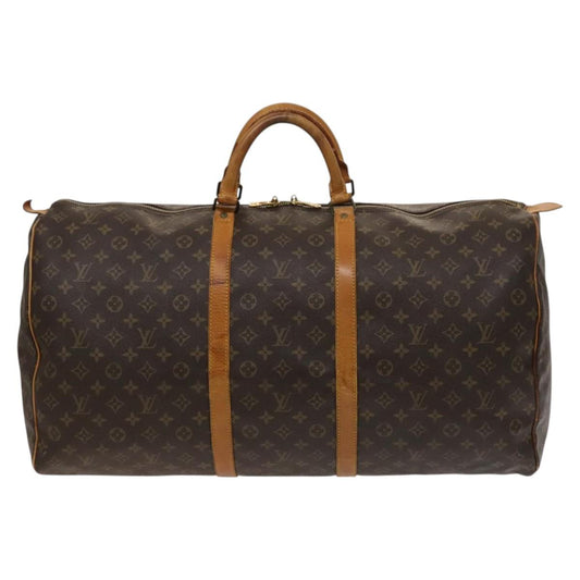 Louis Vuitton Keepall 60, Brown, Canvas, travel