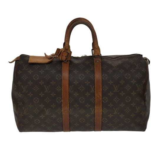 Louis Vuitton Keepall 45, Brown, Canvas, travel
