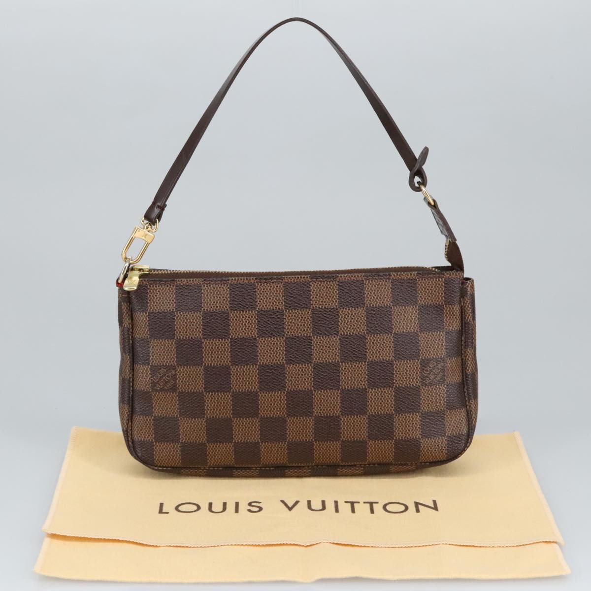 Louis Vuitton Pochette Accessoire, Brown, Canvas, clutch